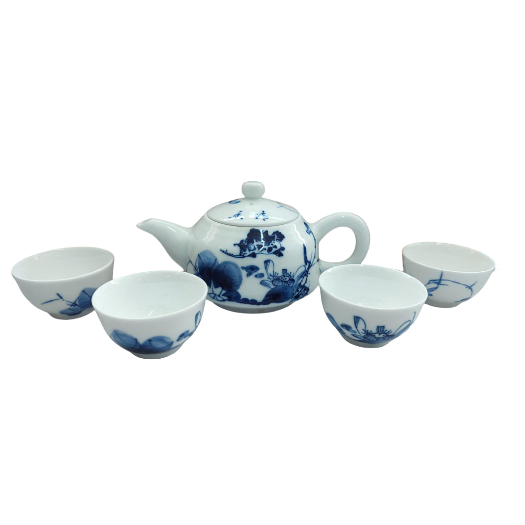 荷花桂魚茶具套裝 (一壺四杯)