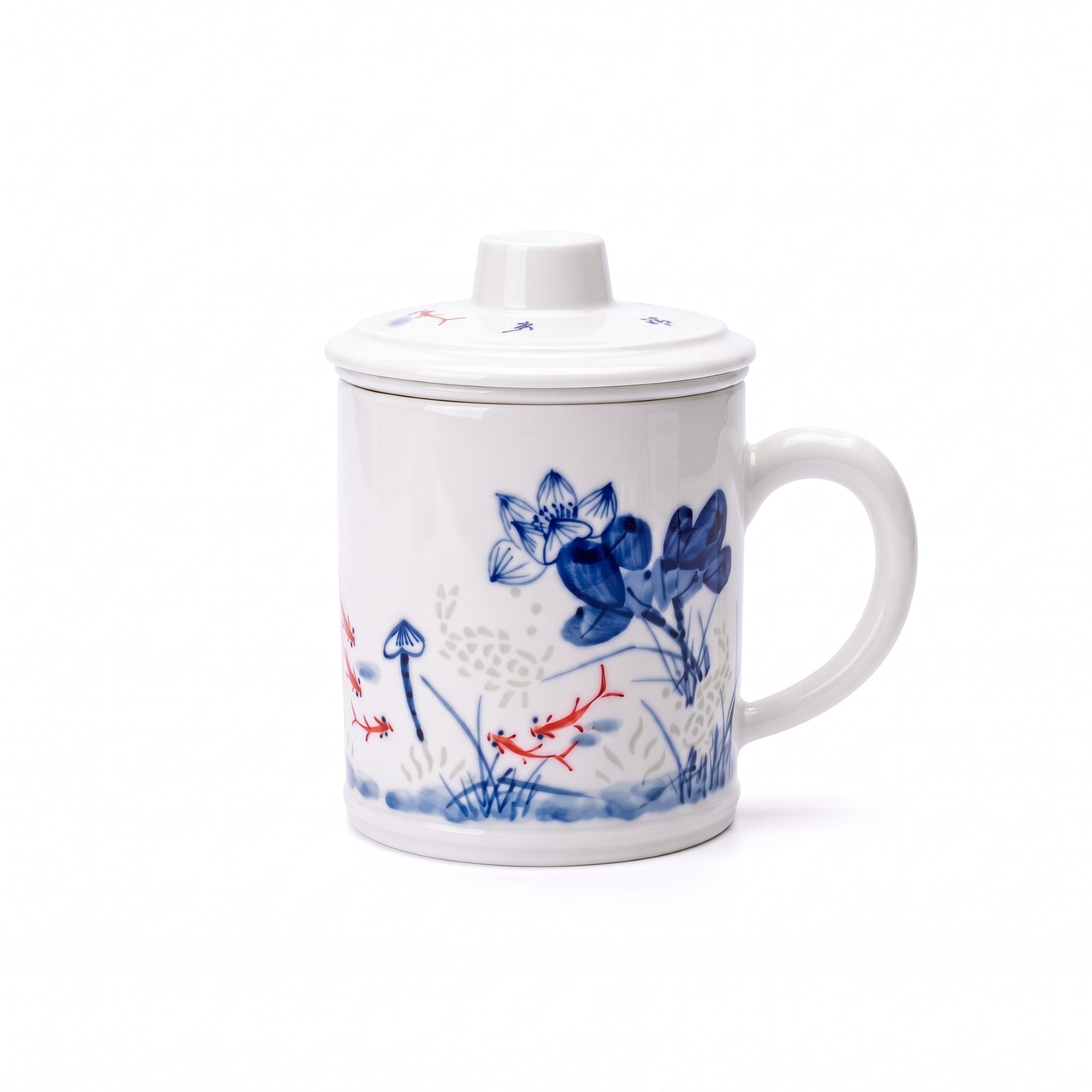 鱼戏莲图茶隔杯