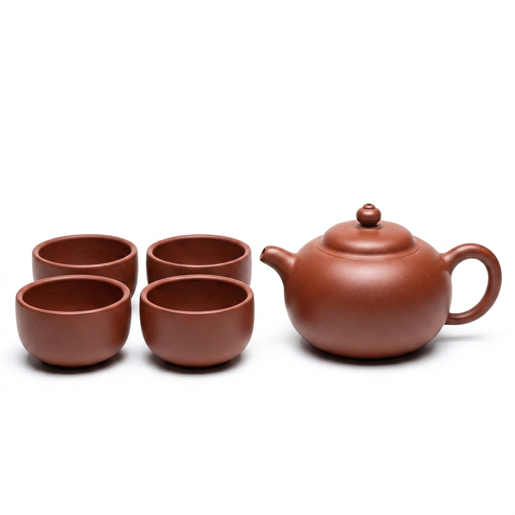 玉乳紫砂茶具套裝 (一壺四杯)