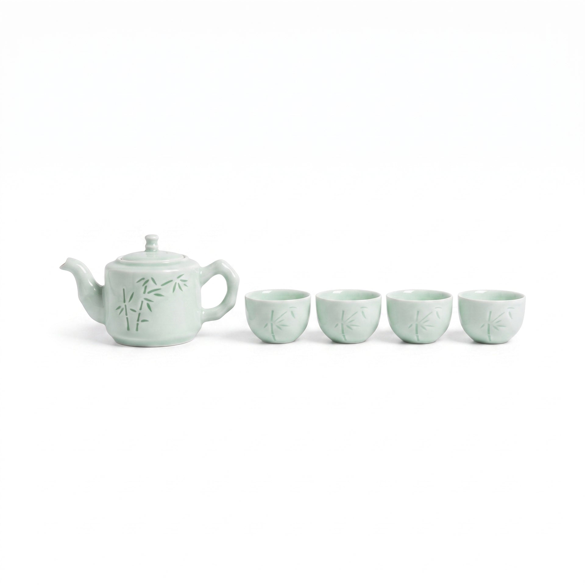 竹子茶具套裝 (一壺四杯)