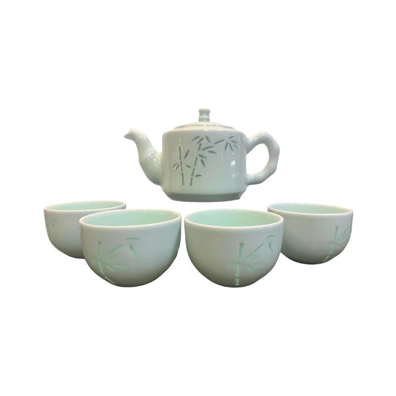 竹子茶具套裝 (一壺四杯)