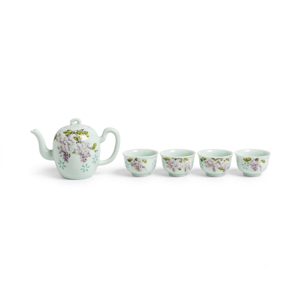 Wisteria Teaware Set (Teapot with Four Tea Cups)