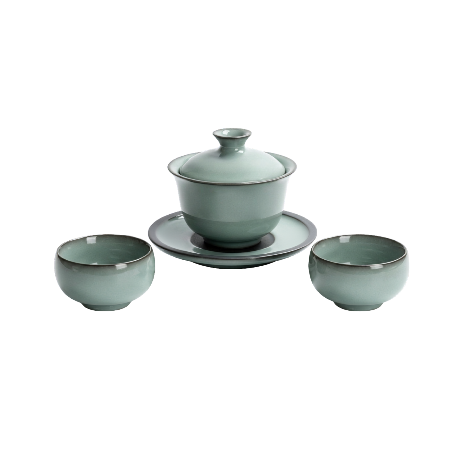 亦古茶具套裝 (一蓋碗兩杯)(鐵胎)