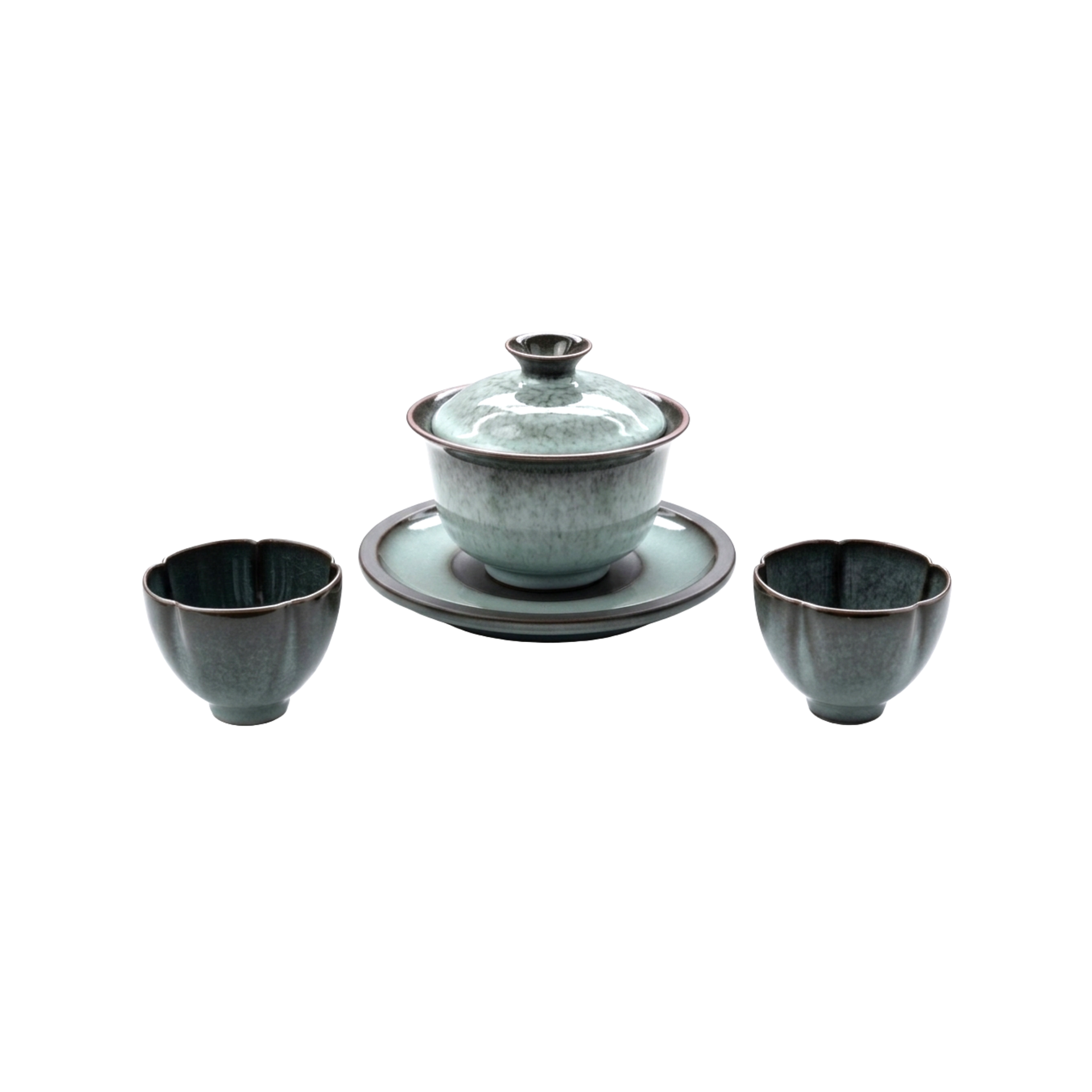 玄鏡茶具套裝 (一蓋碗兩杯)(鐵胎)